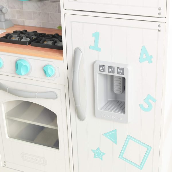 KidKraft Countryside Toy Kitchen, Wooden Play Kitchen with Fridge Magnets and Kitchen Accessories, Kids' Kitchen set with Ice Maker, Kids' Toys, 53424 - Amazon Exclusive