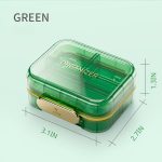 NALACAL 7 Compartments Portable Travel Pill Organizer, Moisture Proof Case for Purse, Small Container, Pocket Pharmacy, Medicine Vitamin Box, Fish Oil and Supplement Storage (Green)