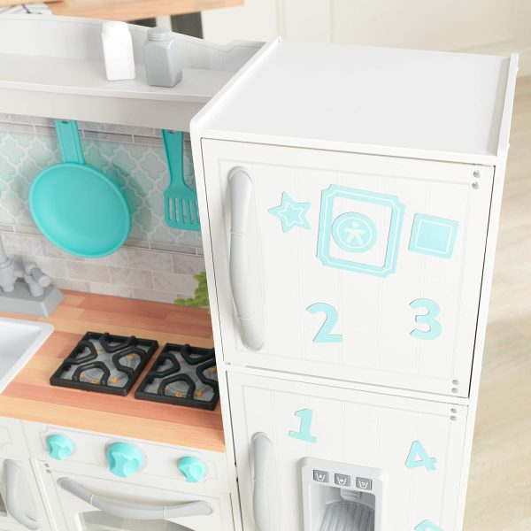 KidKraft Countryside Toy Kitchen, Wooden Play Kitchen with Fridge Magnets and Kitchen Accessories, Kids' Kitchen set with Ice Maker, Kids' Toys, 53424 - Amazon Exclusive