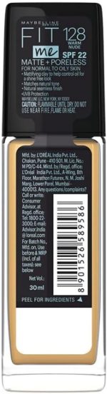Maybelline New York New York Fit Me Matte & Poreless Foundation 16H Oil Control with SPF 22-128