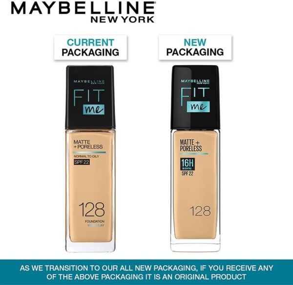 Maybelline New York New York Fit Me Matte & Poreless Foundation 16H Oil Control with SPF 22-128